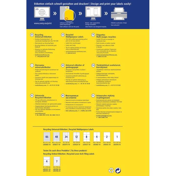 Image du produit Avery Étiquettes universelles