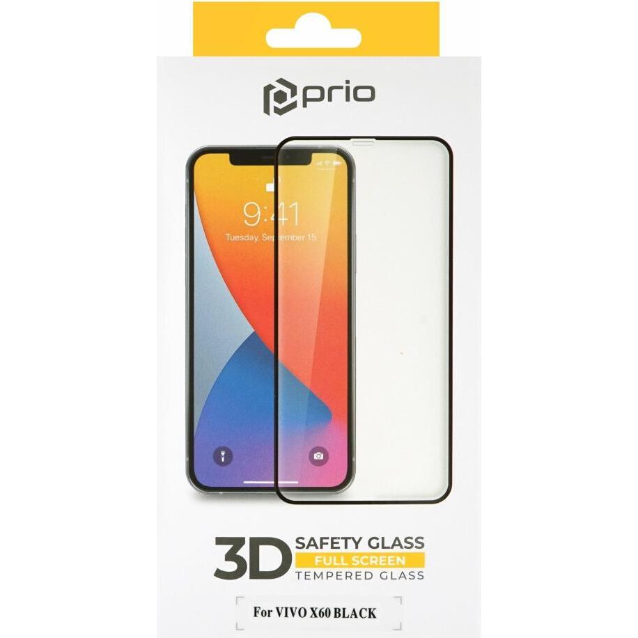 Thumbnail - prio 3D Displayschutzglas für VIVO X60 schwarz (1 Stück, Vivo X60), Smartphone Schutzfolie, Schwarz