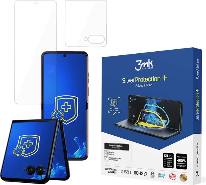 Actual product image 3MK SilverProtect+ Motorola Razr 50 Folded Edition Folia Antymikrobowa montowana na mokro (1 Piece, Motorola Razr 50 Ultra)
