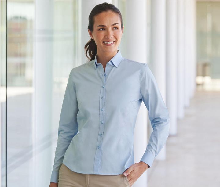 Immagine prodotto Henbury Camicia Coolplus® a maniche lunghe da donna in "Cotton Feel (M)