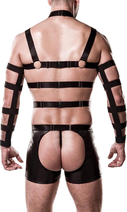 Grey Velvet Ensemble harnais pour homme en noir