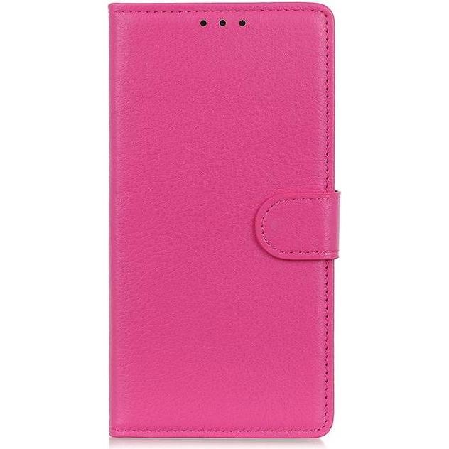 MU Classic Litchi Leder Bookcover Series (Apple iPhone 13 Pro), Smartphone Hülle, Rosa