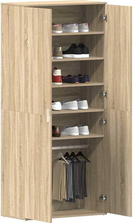 Image du produit vidaXL Armoire à chaussures Chêne Sonoma 80x39x180 cm Matériau dérivé du bois (80 x 39 x 180 cm)