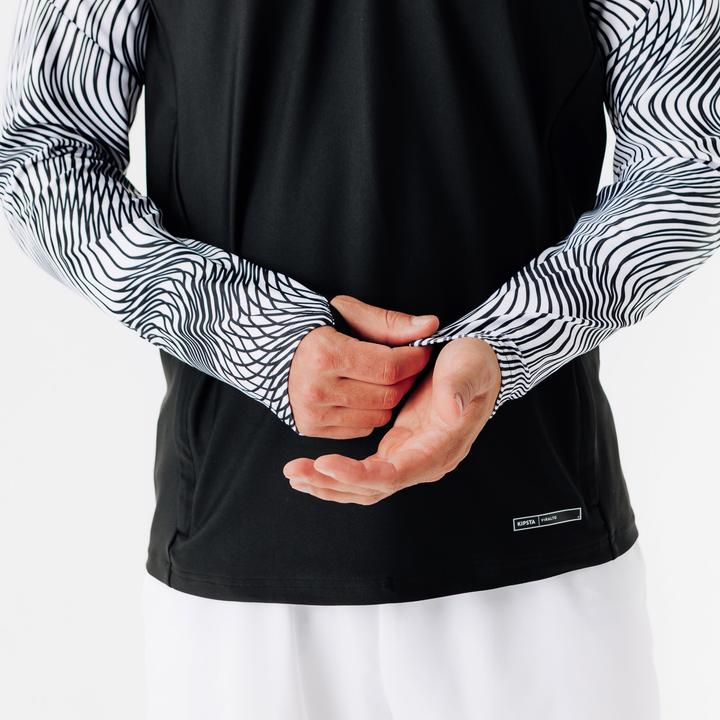 Produktbild Kipsta Fussball Sweatshirt 1/2 Zip - Viralto Wavy Club schwarz/weiss (L)