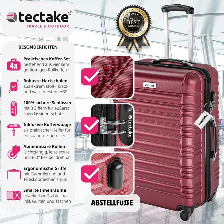Actual product image tectake Luggage set Mila | 4 pcs with accessories (106 l)