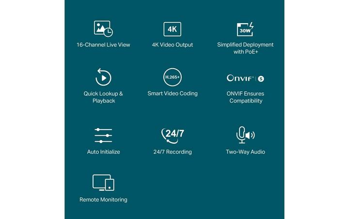 Actual product image TP-Link Recorder VIGI NVR2016H-16MP-4TB (Network Video Recorder (NVR))