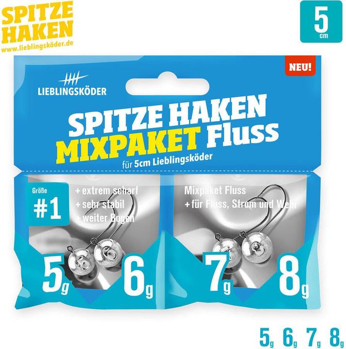 Produktbild Lieblingsköder Spitze Haken Mixpaket Fluss Jigkopf