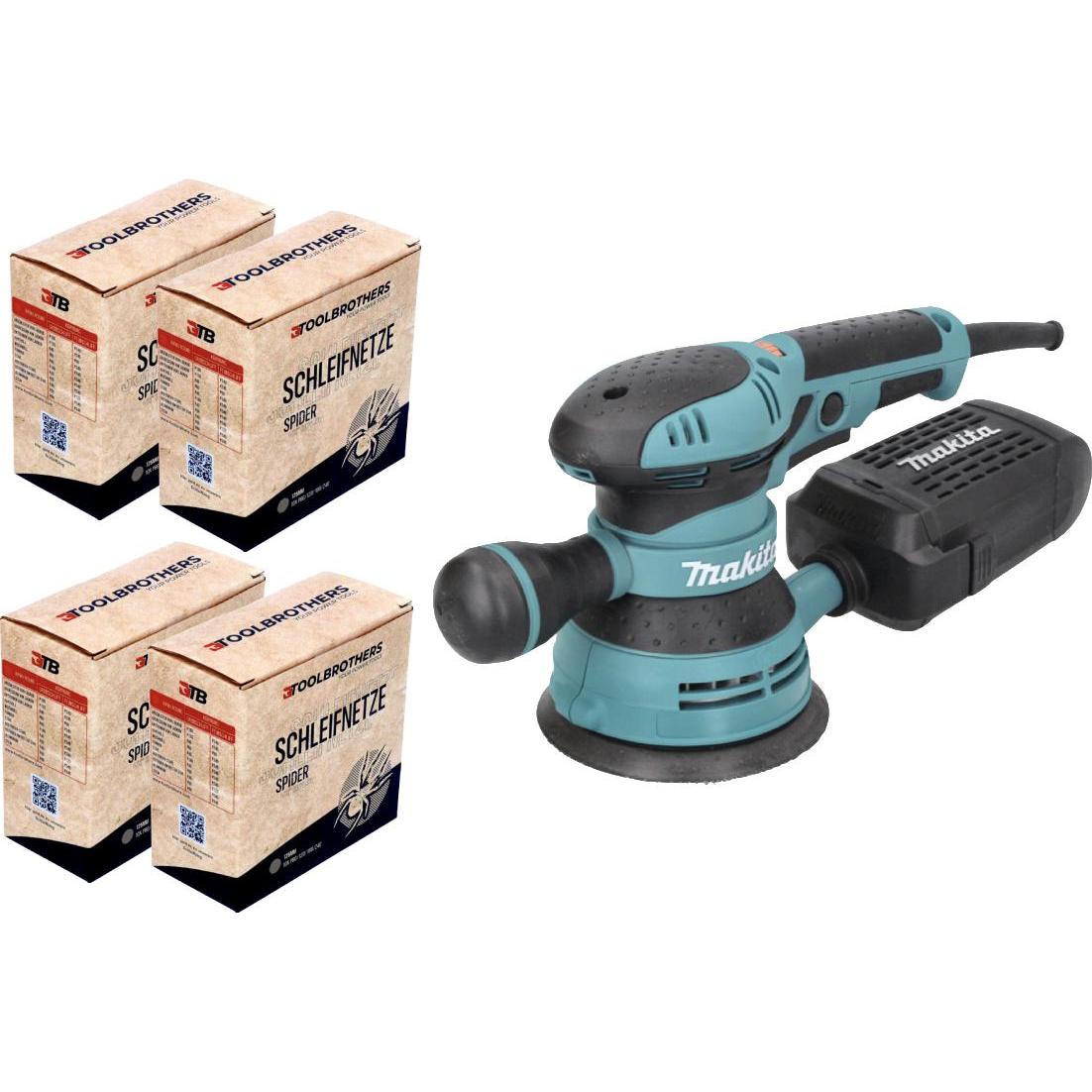 Thumbnail - Makita, Schleifmaschine + Poliermaschine, BO 5041 Exzenterschleifer / Schleifmaschine 300 W 125 mm + 4x Toolbrothers SPI...