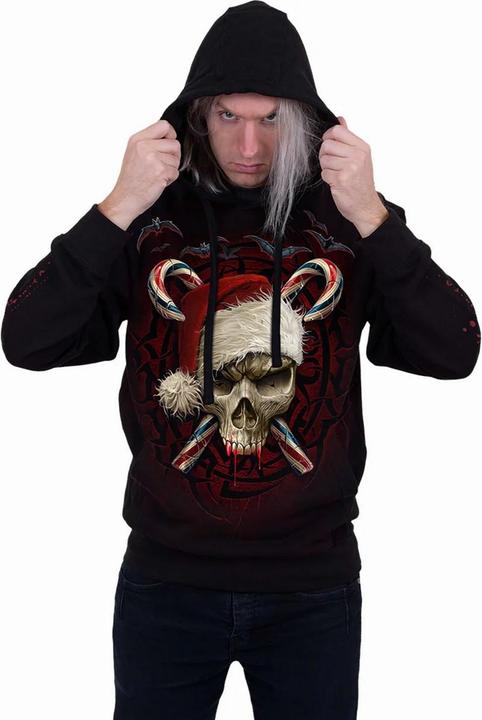 Immagine prodotto Spiral Candy Cane Santa Felpa con Cappuccio Adulto Unisex (M)