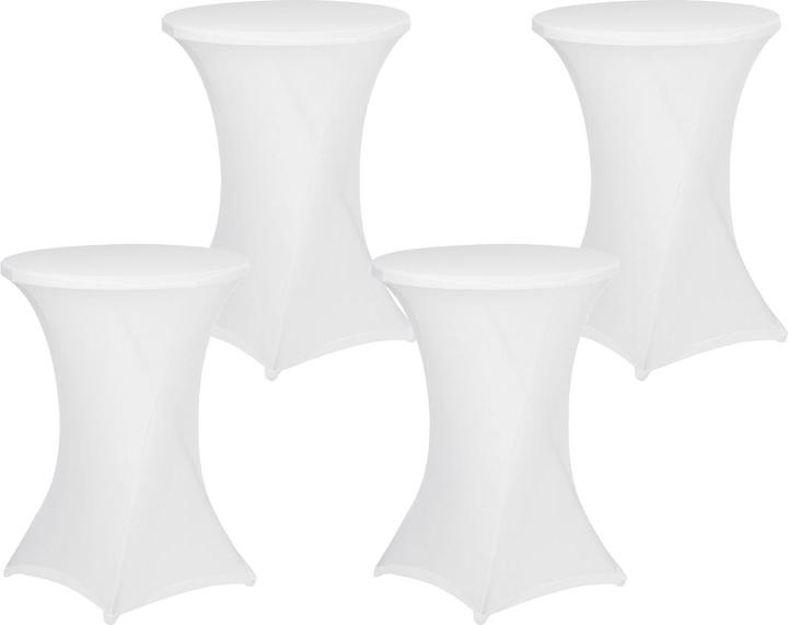 Actual product image Arti Casa 4er-Set Weisse Stehtischhusse für Tische bis 115cm, Ø 90cm