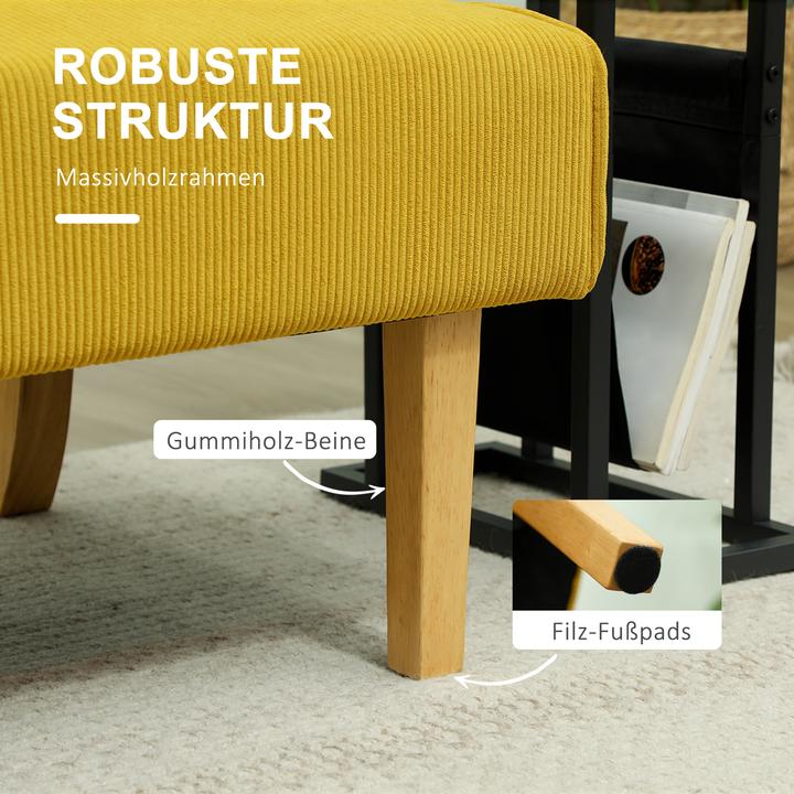 Actual product image Homcom 2 Sitzer Sofa Polyester Gelb (2 person sofa)