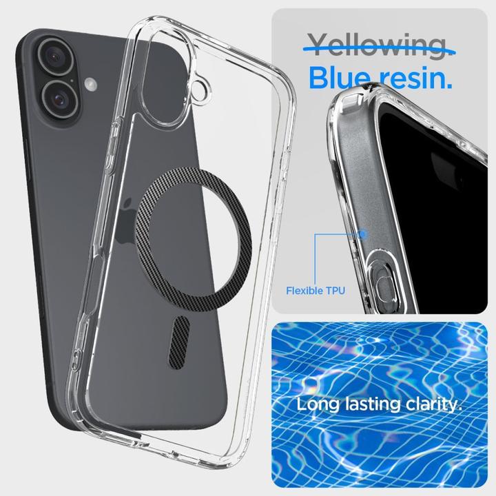 Actual product image Spigen Ultra Hybrid Mag Magsafe case for iPhone 16 6,1" carbon fiber (Apple iPhone 16)