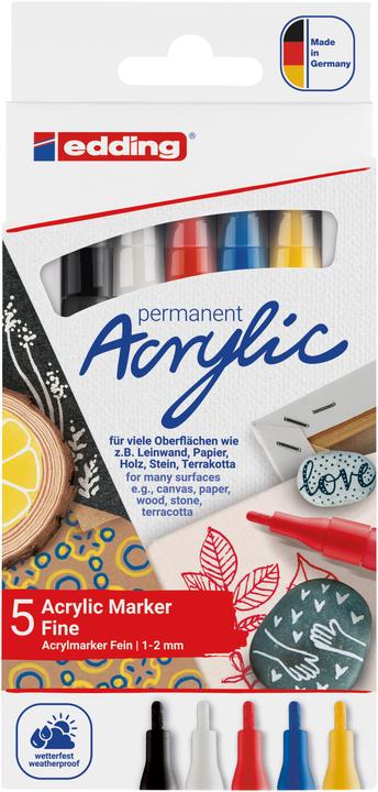 Yellow, Black, Red, Blue, White