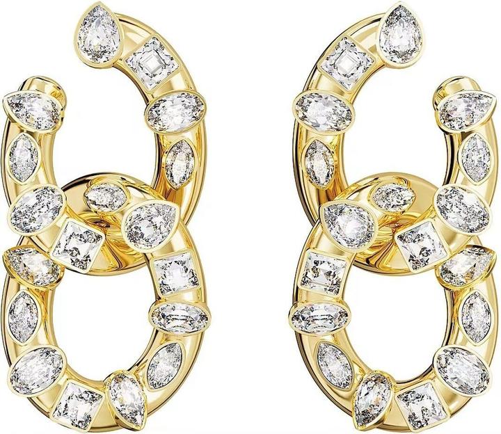 Actual product image Swarovski Dextera Creoles Various Cuts Intertwined Hoop White Gold (Swarovski Metal)