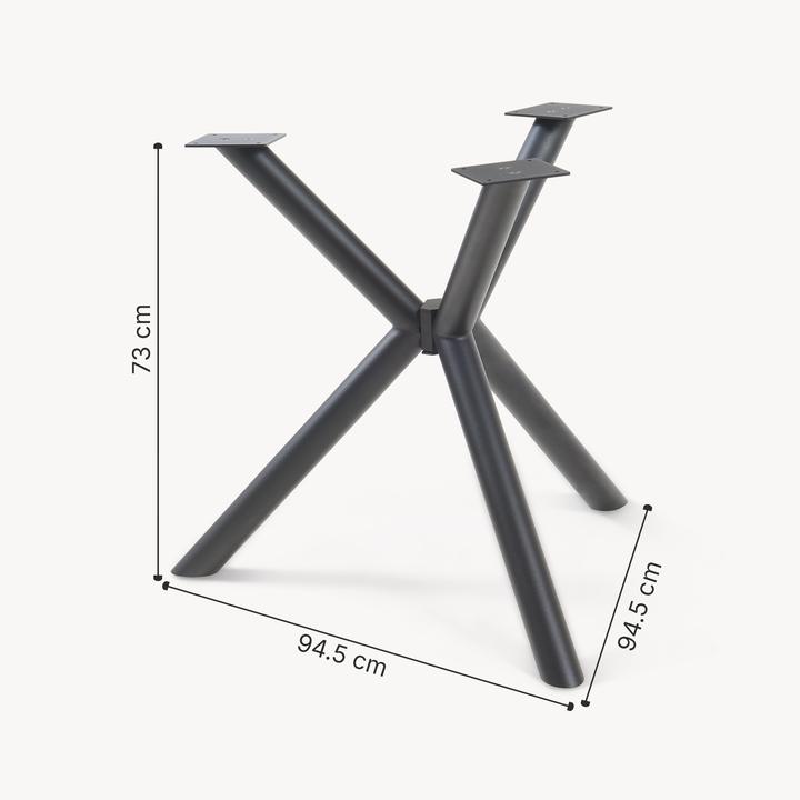 Actual product image En.Casa Tischgestell Viserinna Stahl 94,5x94,5x73 cm Schwarz