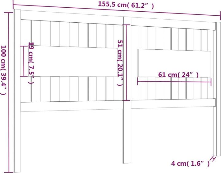 Image du produit vidaXL Kopfteil (155 x 5 x 100 cm)