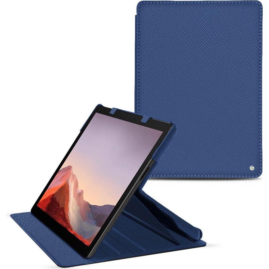 Thumbnail - Noreve Lederschutzhülle vertikal (Microsoft Surface Pro 8), Tablet Hülle, Blau