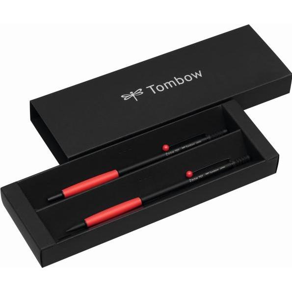 Tombow, Schreibstifte, Schreibgeräteset Zoom Kugelschreiber/Druckbleistift 707 schwarz/rot (Schwarz/Rot, 1 x)