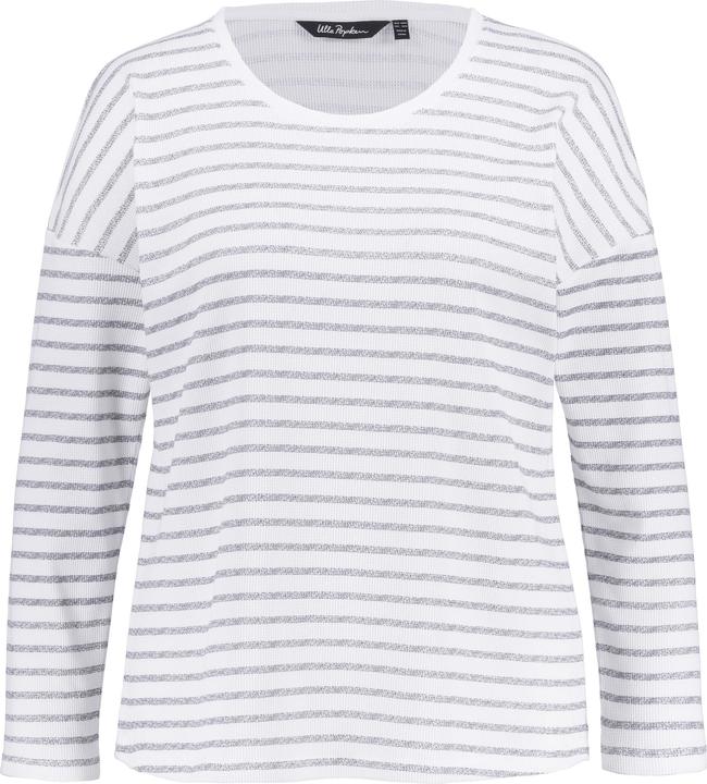 Actual product image Ulla Popken Waffle Texture Stripe Oversized Fit Stretch Knit Lounge Top (46, 48)