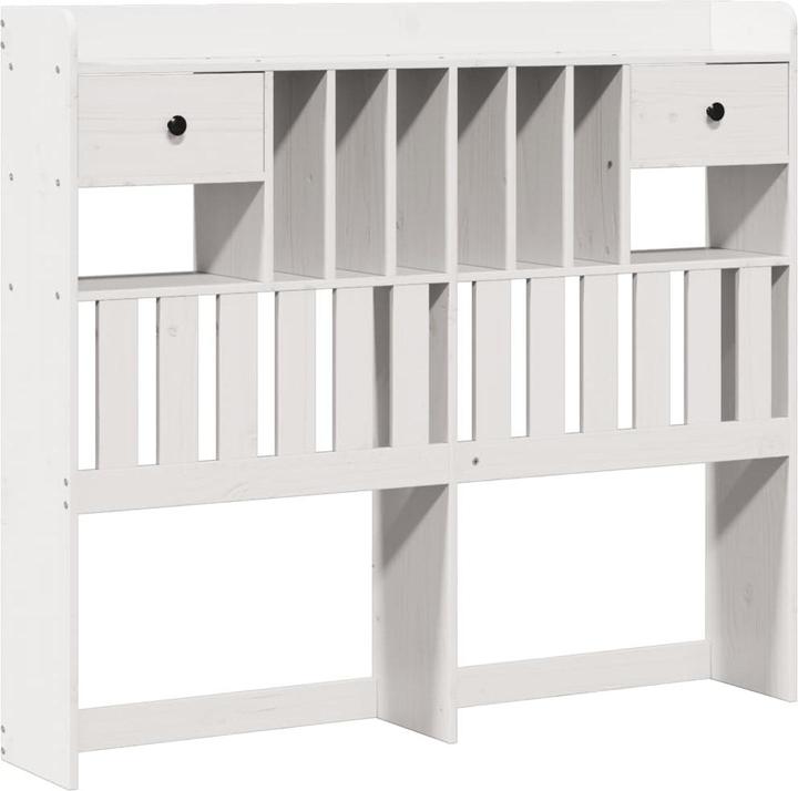 Produktbild vidaXL Massivholzbett Holzbett Bett mit Regal ohne Matratze Weiss 180x200cm (180 x 200 cm)