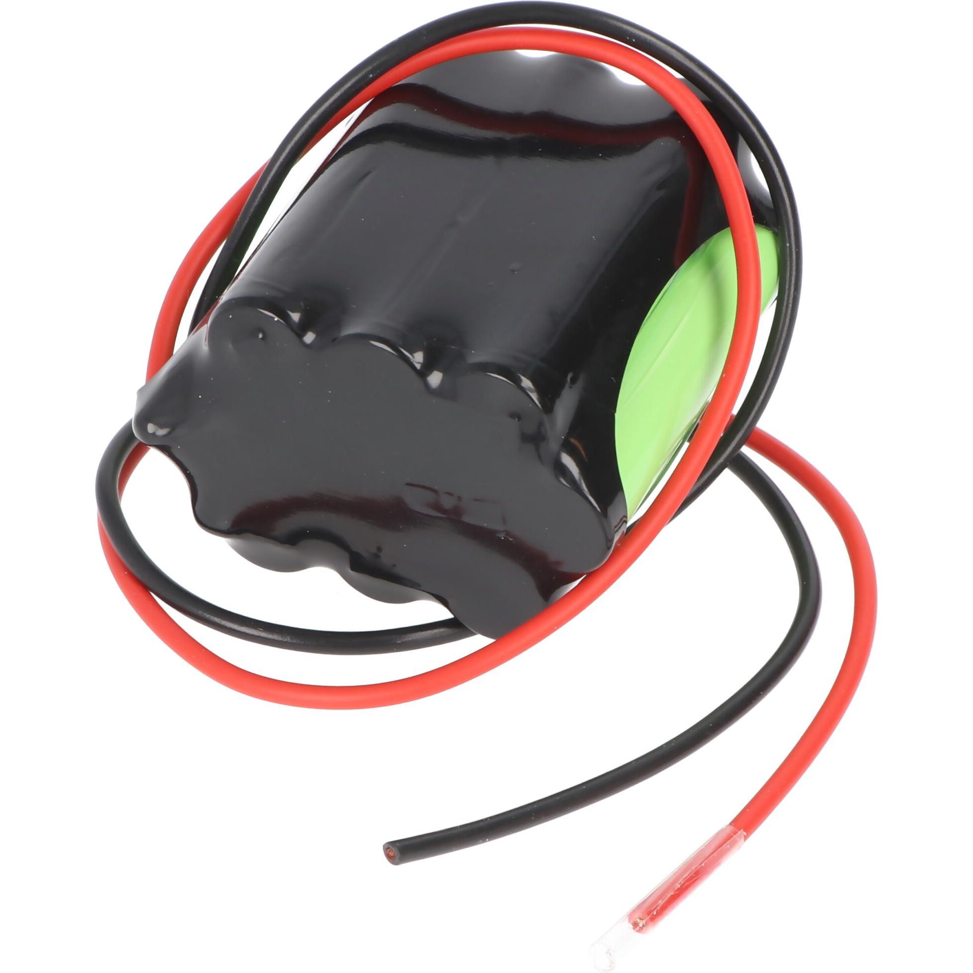 AccuCell Notleuchtenakku NiMH 12V 600mAh mit 300mm Kabel ersetzt RPower 20109 LEX, 44,2 x 29,1mm (1 Stk., 600 mAh, Akku)...