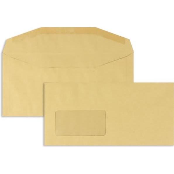 Blanke, Briefumschlag, Kuvertierhüllen 114x235mm 80g/qm gummiert Sonderfenster VE=1000 Stück braun (1000 x)