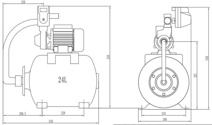 Actual product image Haushalt PUMP HF-370QB 370W (Domestic water pump)