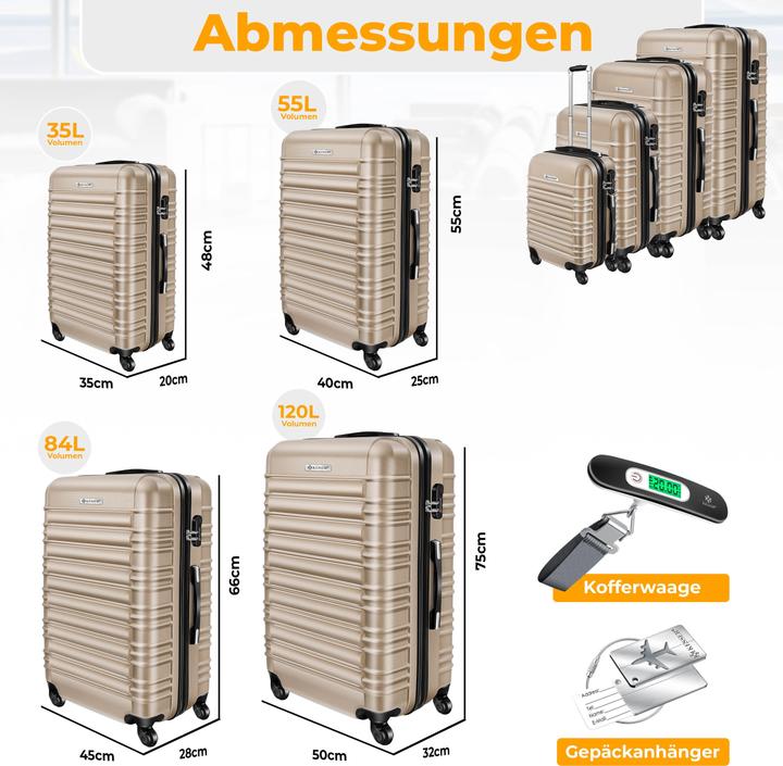 Actual product image Kesser Hard Case Set, 4pcs, Champagne (34 l)