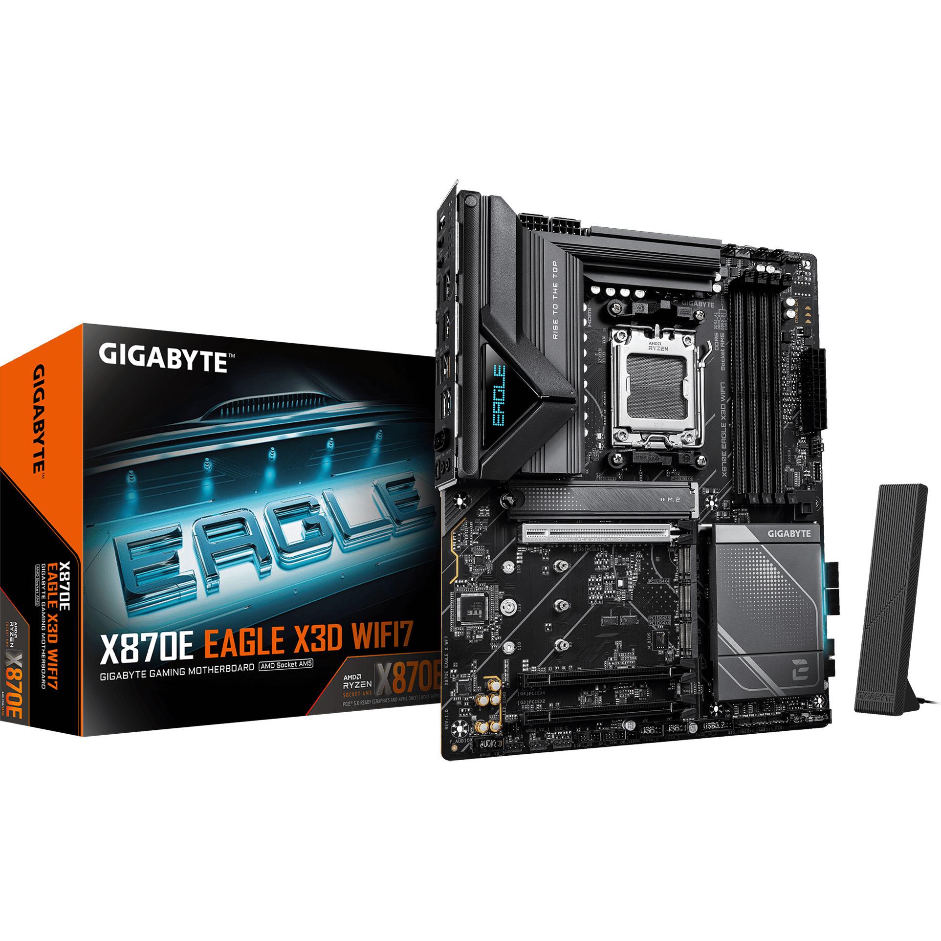 Gigabyte X870E Eagle X3D WiFi7 (X870E,AM5,ATX,DDR5) (AM5, AMD X870E, ATX), Mainboard