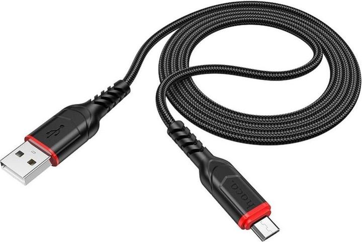 Actual product image Hoco - Data Cable Victory (X59) - USB-A to Micro-USB, 12W, 2.4A, 1.0m - Black (1 m, USB 3.0, 12 W)