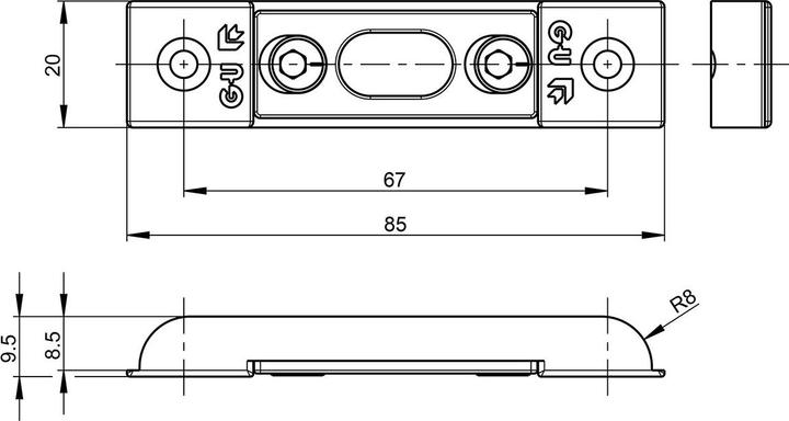 Immagine prodotto G-U Bullone del bordo della porta GU con leva a ginocchiera (1 pz.)