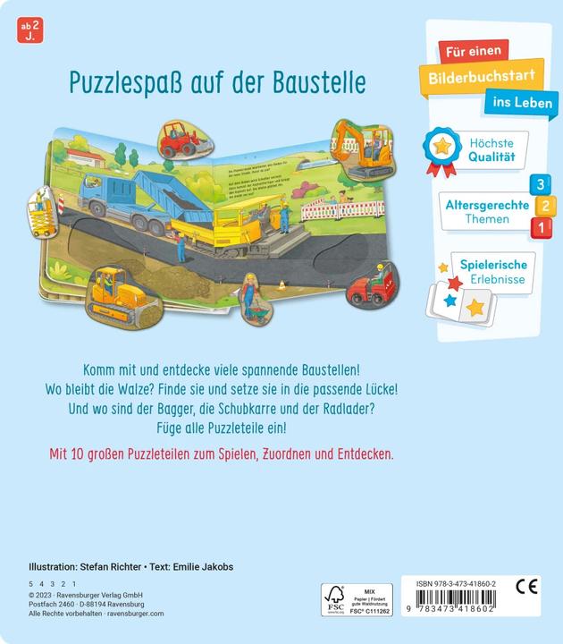 Produktbild Ravensburger Mein grosses Puzzle-Spielbuch: Baustelle (Deutsch)