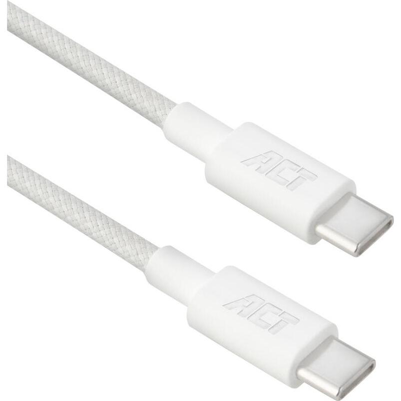 ACT USB 2.0 240W charging/data cable USB-C to USB-C, white, 2 meters (2 m, USB 2.0, 240 W), Cavo USB