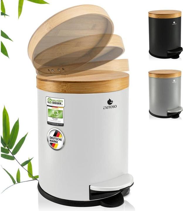 Produktbild Exitoso Tretmülleimer mit Softclose-Deckel 5 l, Weiss (5 l)