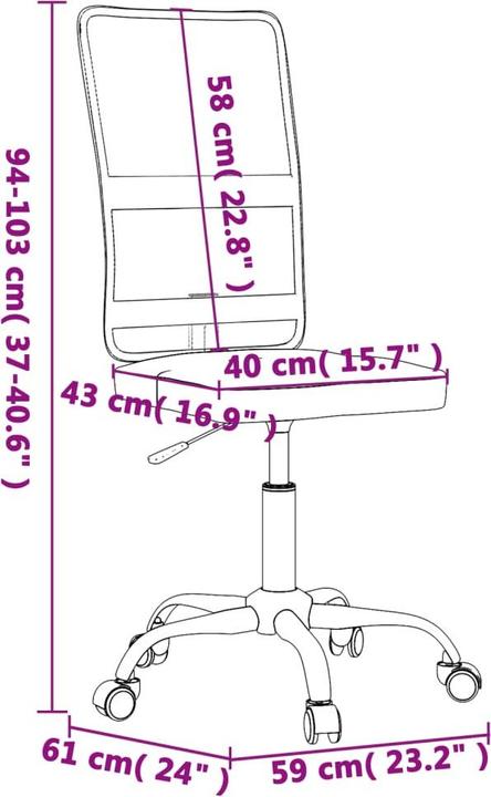 Produktbild vidaXL Bürostuhl mit Liegefunktion (40 - 50 cm)