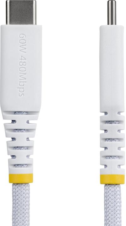 Image du produit StarTech .com USB2CC15CMNCBRWH, 0,15 m, USB C, USB C, USB 2.0, 0,48 Gbit/s, Blanc (0.15 m, USB 2.0, 60 W)