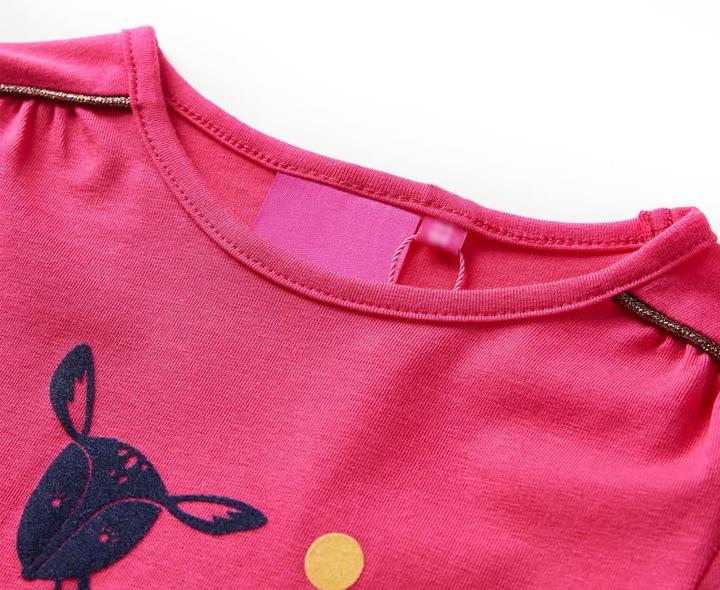 Immagine prodotto vidaXL Camicia a maniche lunghe per bambini rosa brillante 128,Materiale: 95 % cotone (128)
