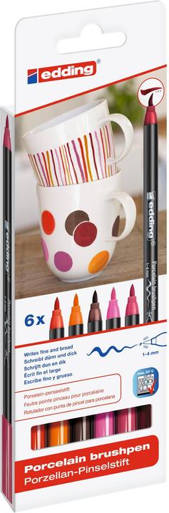 Actual product image Edding Porcelain pens warm colours set of 6pcs. (Multicoloured, 4 mm, 6 x)