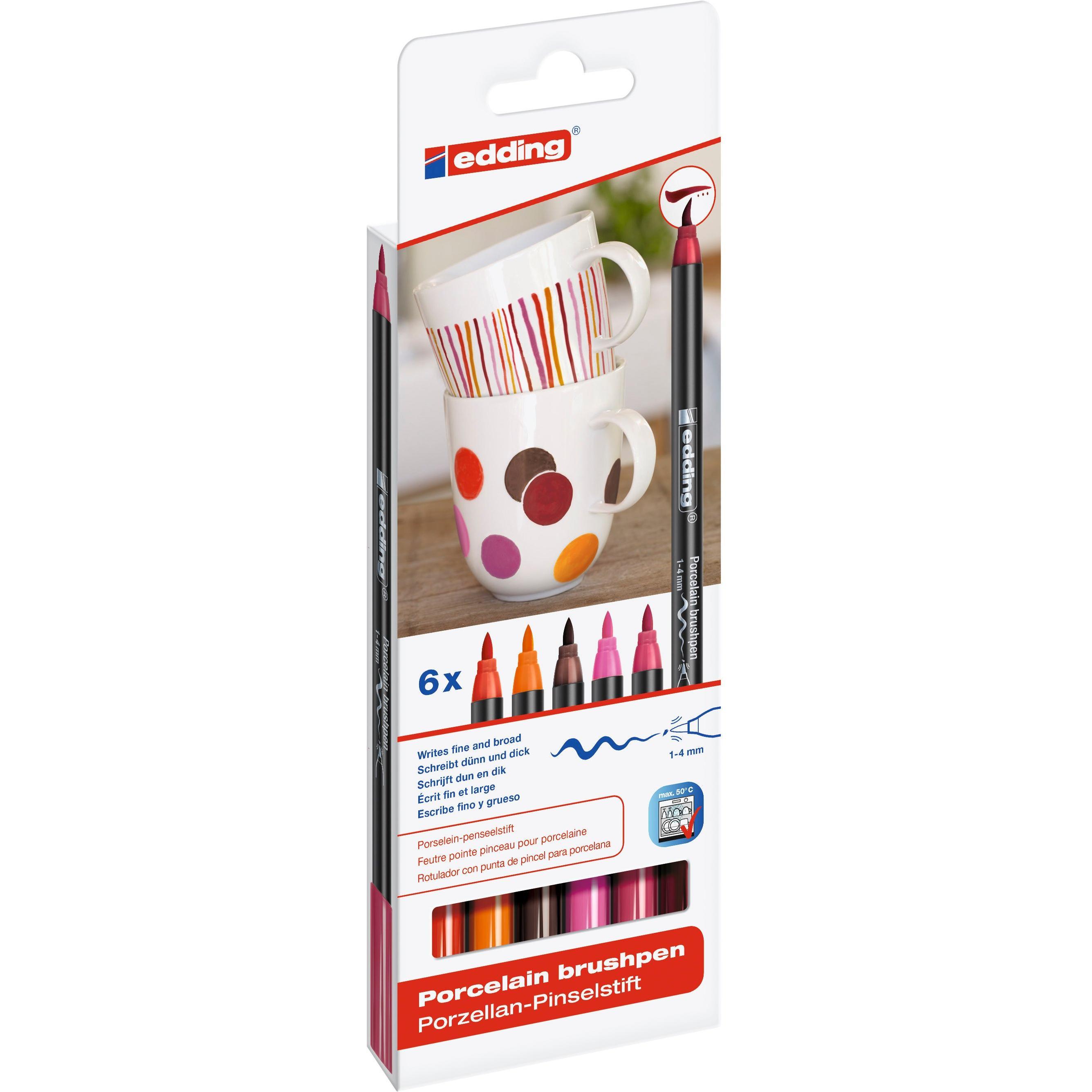 Edding, Marker, Porzellan-Stifte warme Farben Satz von 6pcs. (Mehrfarbig, 4 mm, 6 x)