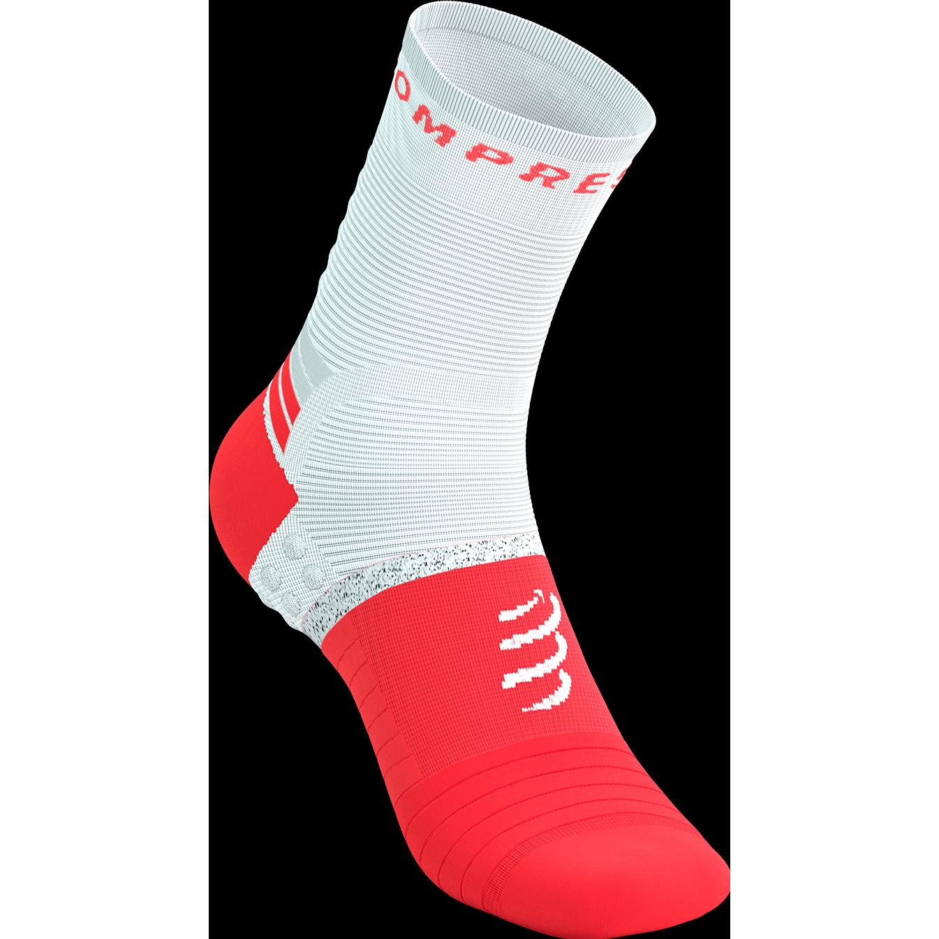 Compressport, Sportsocken, Pro Marathon Socks V2.0 (35 - 38), Weiss, Rot
