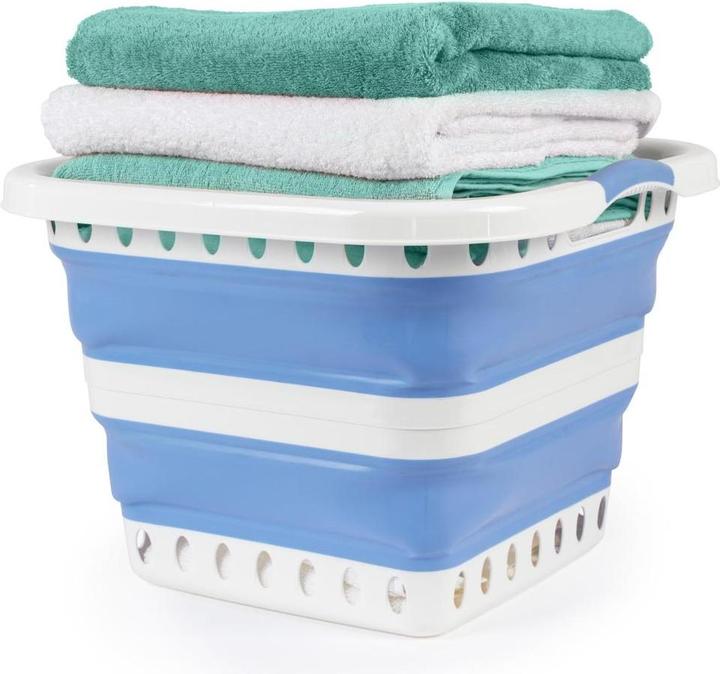 Produktbild Beldray LA00000152EU7 40l Collapsible Laundry Basket, White/Blue (40 l)