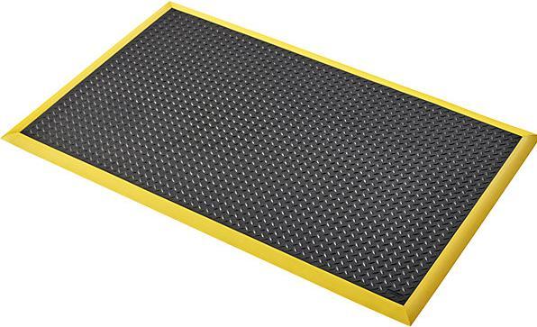 Actual product image Justrite Cushion Flex® anti-fatigue matting, LxW 2100 x 910 mm, black / yellow.