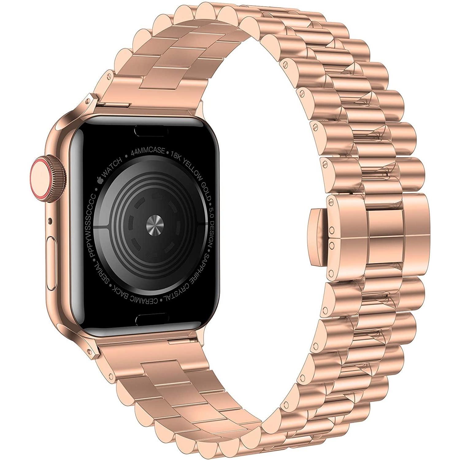 Strap-it Stahlband (Edelstahl, Apple Watch), Uhrenarmband, Gold