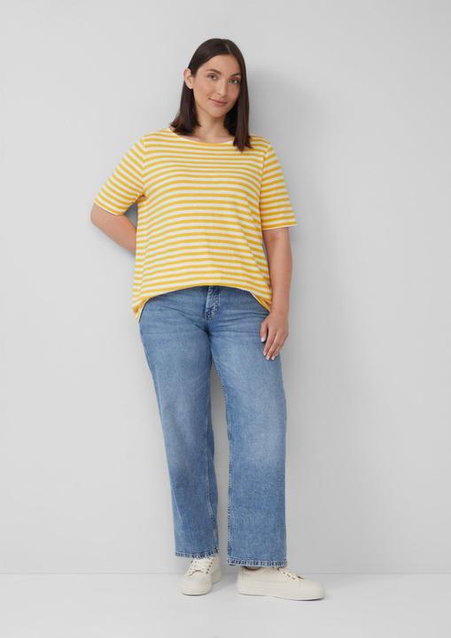 Produktbild S.Oliver T-Shirt Gestreiftes T-Shirt mit Flammgarnstruktur (44)
