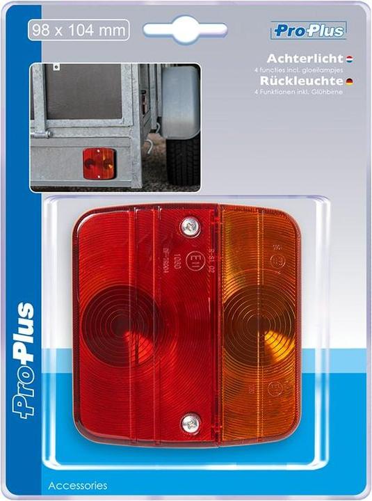 Actual product image ProPlus Tail light 4 functions 98x104mm incl. bulb in blister pack