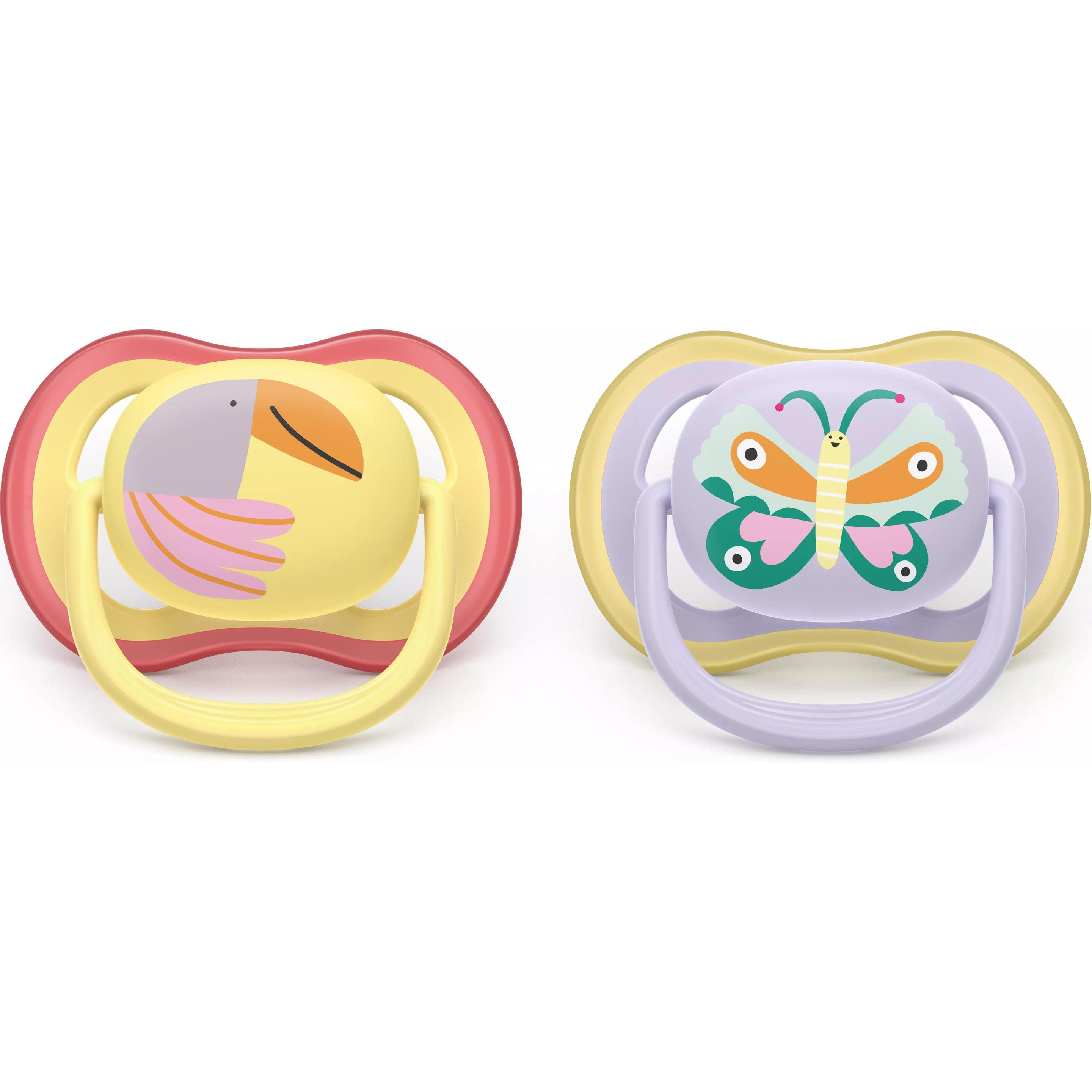 Philips Avent Multicolore Ciuccio, Ultra Air (2X, 0 - 6 Mesi)