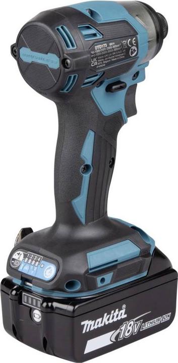 Actual product image Shots Makita DTD 173 RTJ Akku Schlagschrauber 18 V 180 Nm 1/4“ Brushless + 2x Akku 5,0 Ah + Ladegerät +