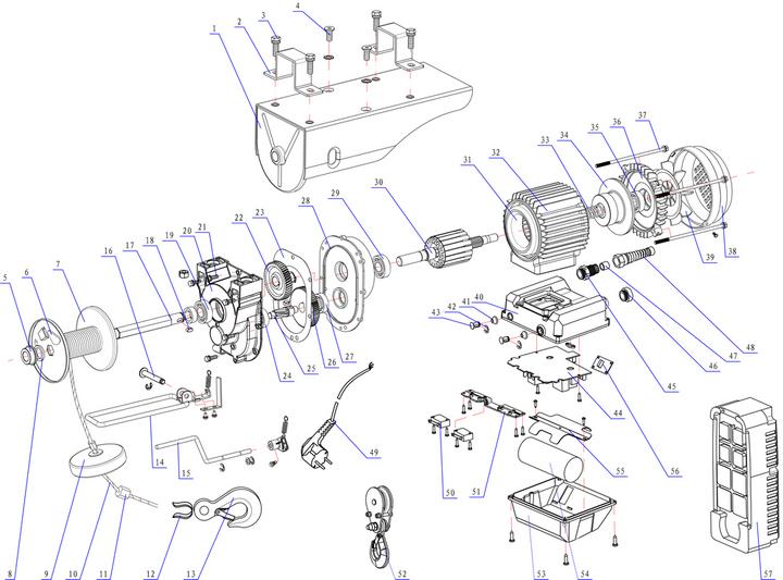 Produktbild Proton Seilwinde elektrisch SW-250MRC mit kabelloser Fernbedienung