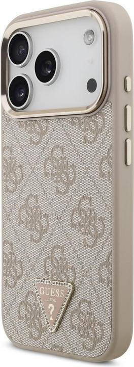 Produktbild Guess Case Magsafe 4G PU Leather Case With Triangle Logo And Gold Metal Camera Frame For iPhone 17 P (Apple iPhone 17 Pro)