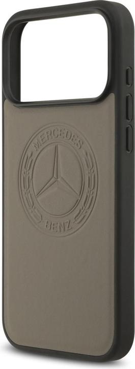 Productafbeelding Mercedes Case Leather Vintage Logo MagSafe for iPhone 17 Pro Max taupe (Apple iPhone 17 Pro Max)